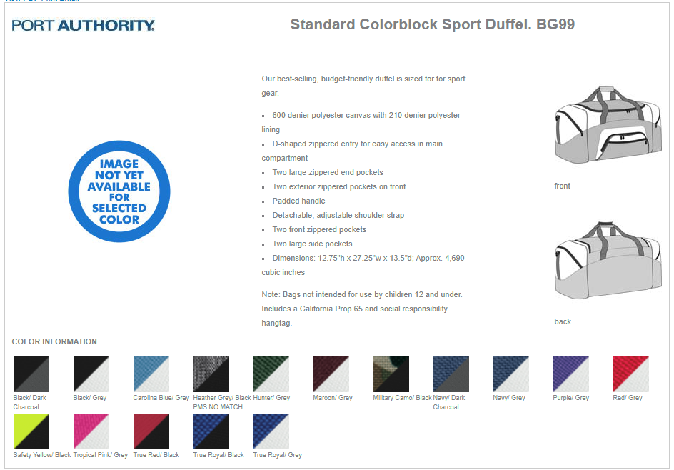 Coffee Port Authority® - Standard Colorblock Sport Duffel