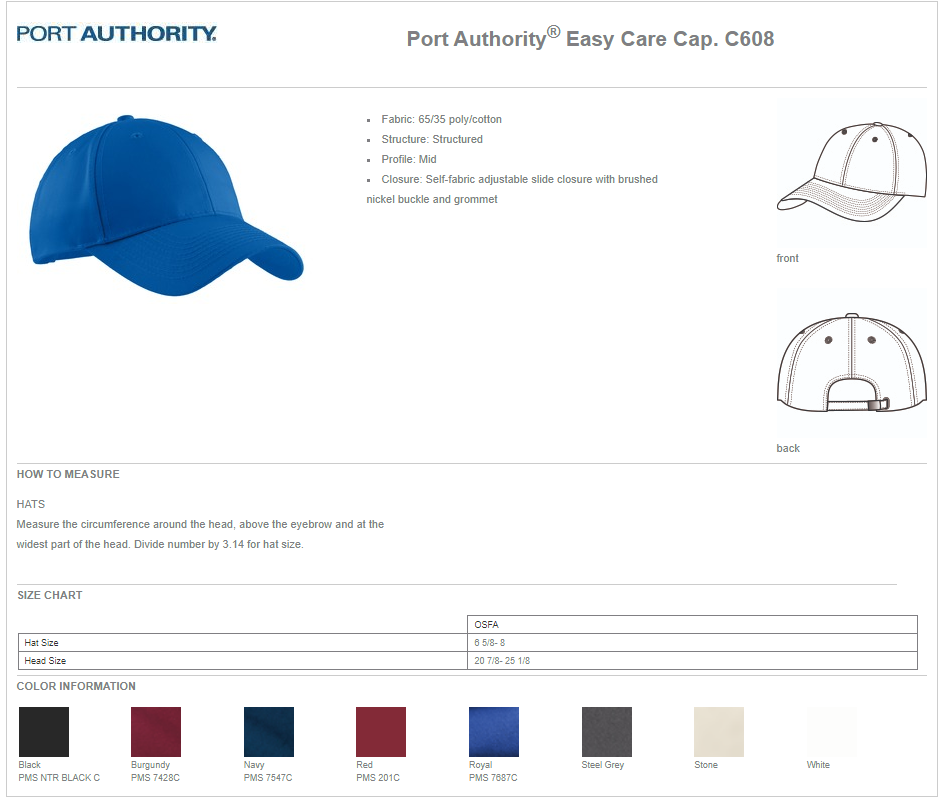 OBI Port Authority® Easy Care Cap