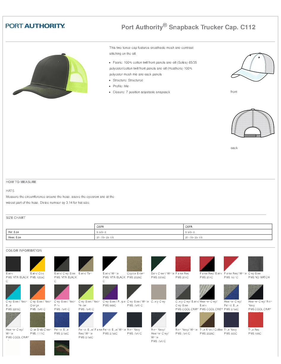 Coffee Port Authority® Snapback Trucker Cap
