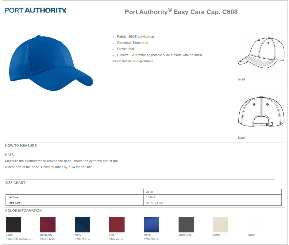 OBI Port Authority® Easy Care Cap