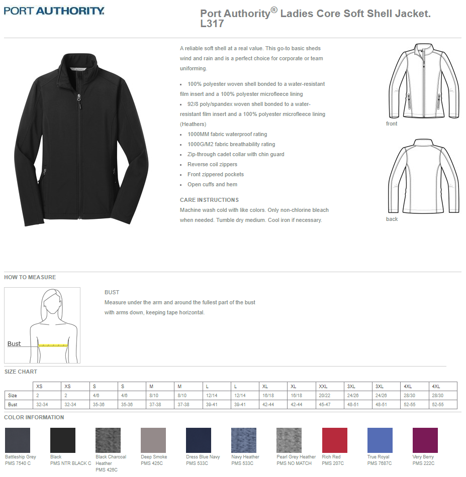 Coffee Port Authority® Ladies Core Soft Shell Jacket