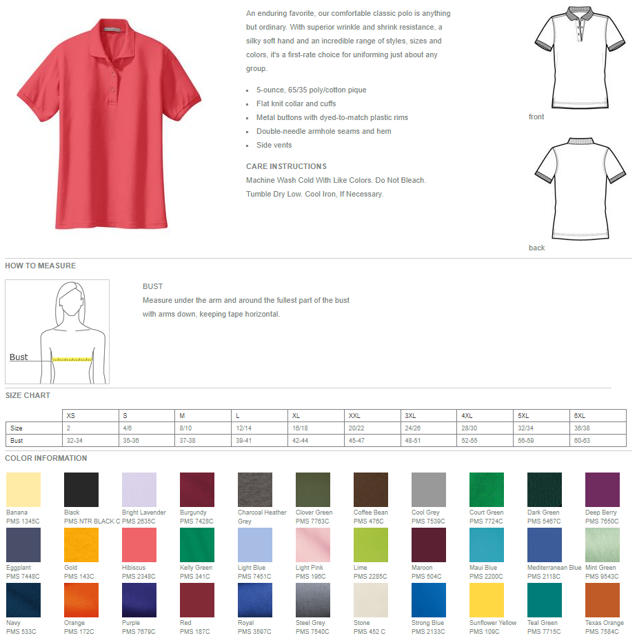 OBI Port Authority® Ladies Silk Touch™ Polo