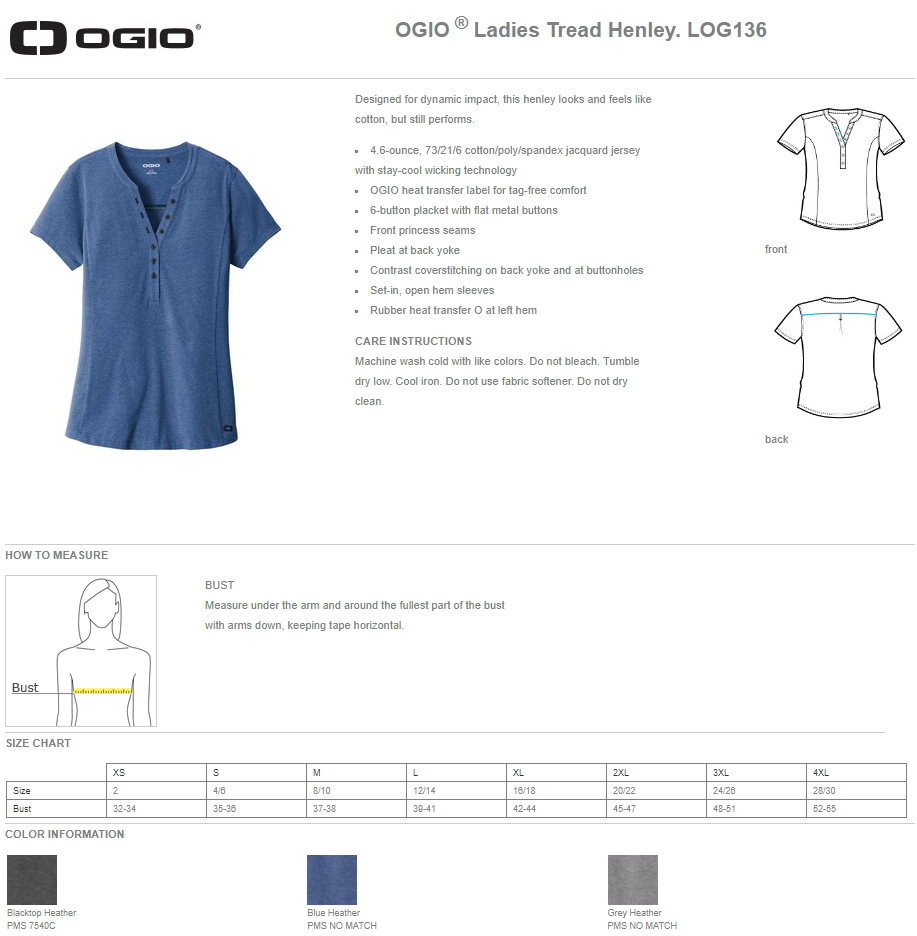 OBI OGIO ® Ladies Tread Henley