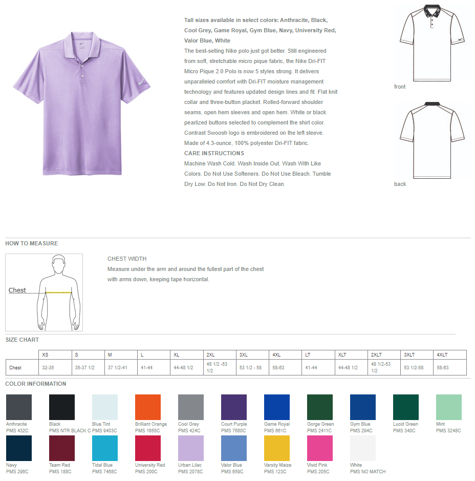 OBI Nike Dri FIT Micro Pique 2.0 Polo OBICompanySTORE.COM